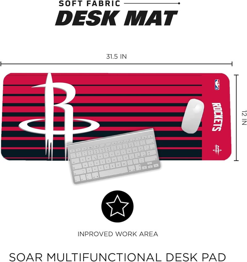 SOAR NBA Multifunctional Desk Mat for Desktop, (31.5"x12") - Ultra Soft Fabric with Non-Slip Rubber Backer - Water Resistant & Durable Nylon Stitching - Image 4